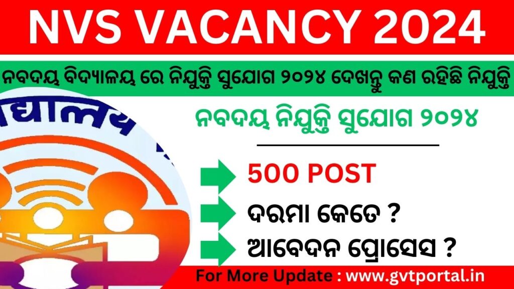 NVS Recruitment 2024 Notification Out | Various Vacancies Apply Now | Important Updates Hurry Up