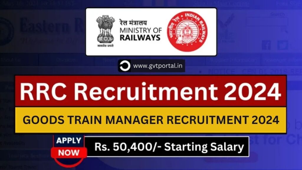 Goods Train Manager Recruitment 2024 | Indian Railway| Apply Online for 108 Posts
